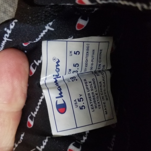 Champion Sneakers Black Suede Size Youth 5.5 - Picture 6 of 9